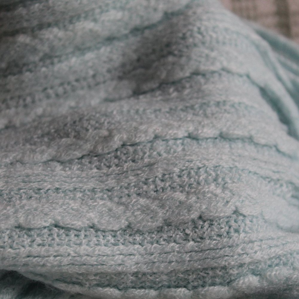 Pastel Blue Knitted Scarf